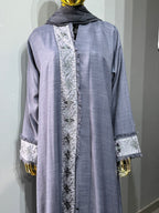 Naseem Al Bahar Geometric Trim Open Abaya
