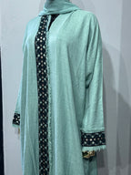 Naseem Al Bahar Geometric Trim Open Abaya