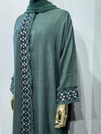 Naseem Al Bahar Geometric Trim Open Abaya