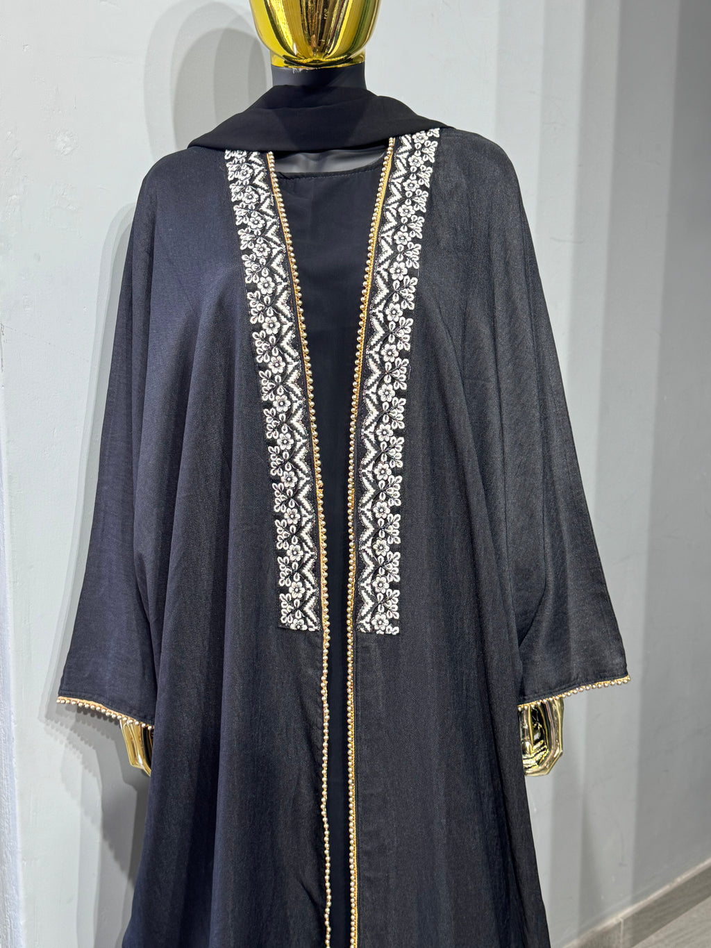 Layla Al Yasmine Floral Embroidered Open Abaya