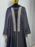 Layla Al Yasmine Floral Embroidered Open Abaya