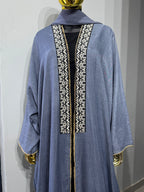 Layla Al Yasmine Floral Embroidered Open Abaya