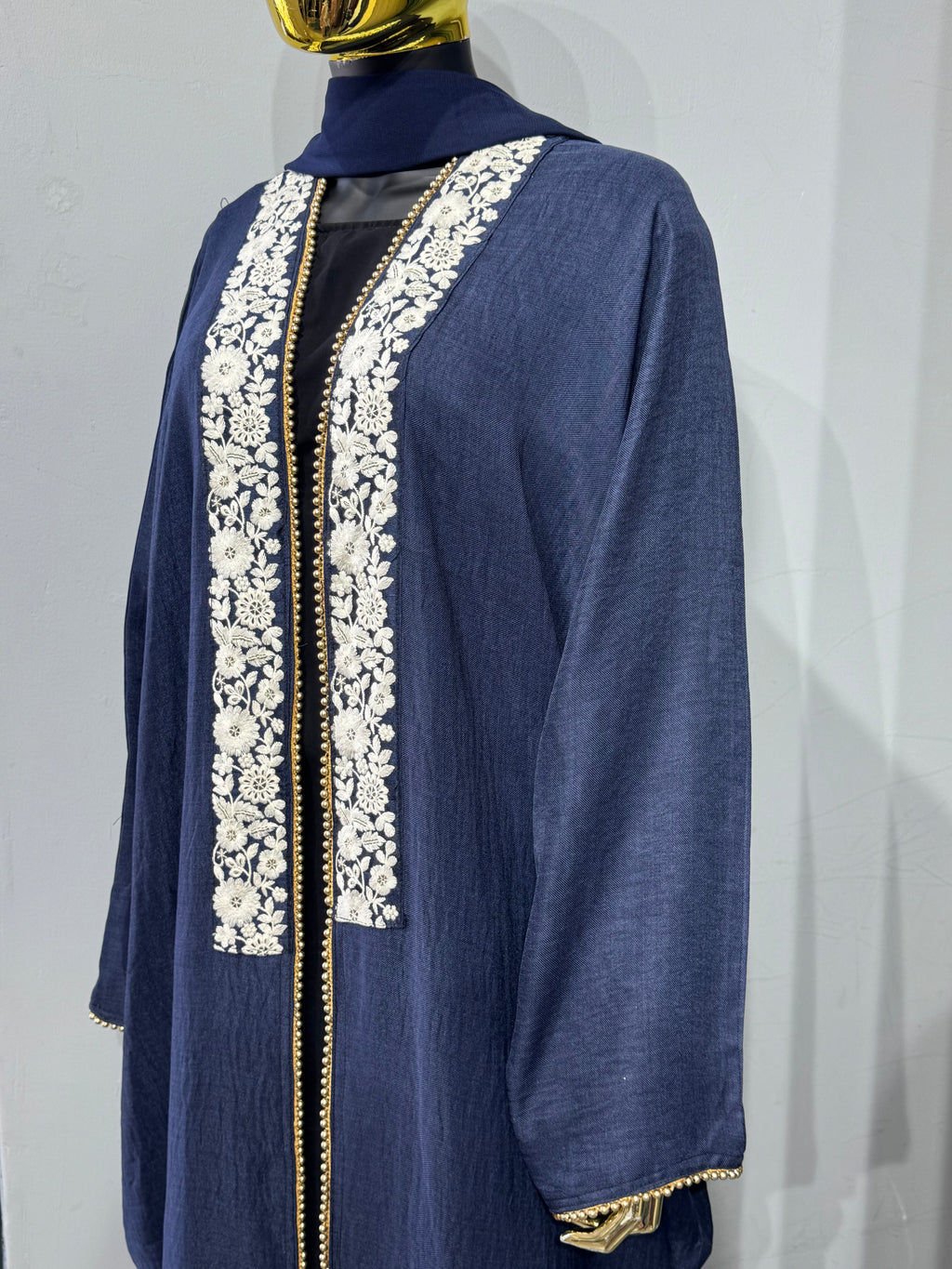 Layla Al Yasmine Floral Embroidered Open Abaya