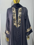 Open Throw Panel Fringe Abaya