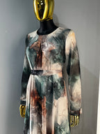 Lams Al Khayal Belted Chiffon Dress