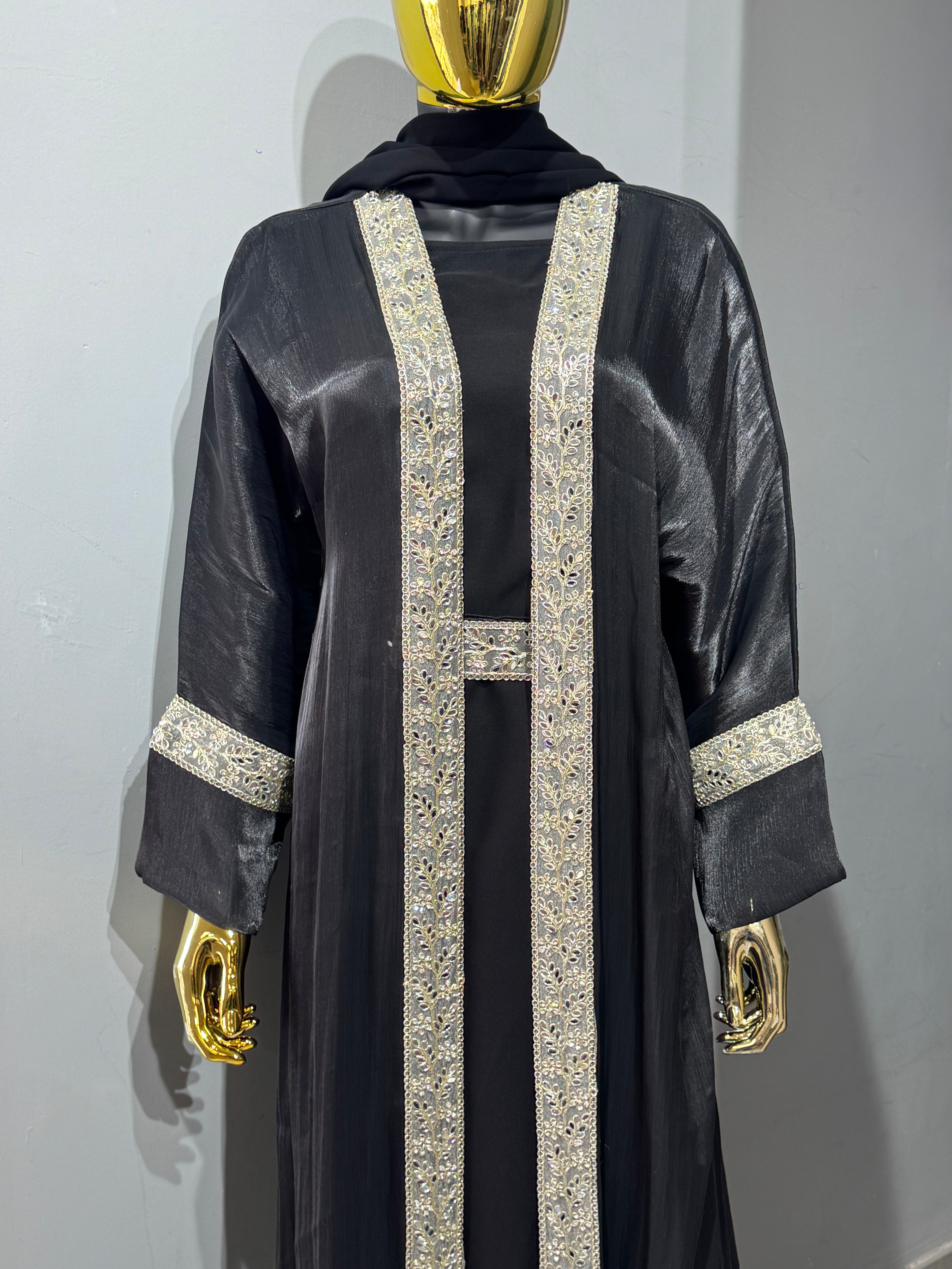 Samt Al Sultana Panel Open Abaya