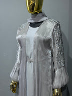 Qamar Al Ward Crystal-Embellished Bell Sleeve Abaya