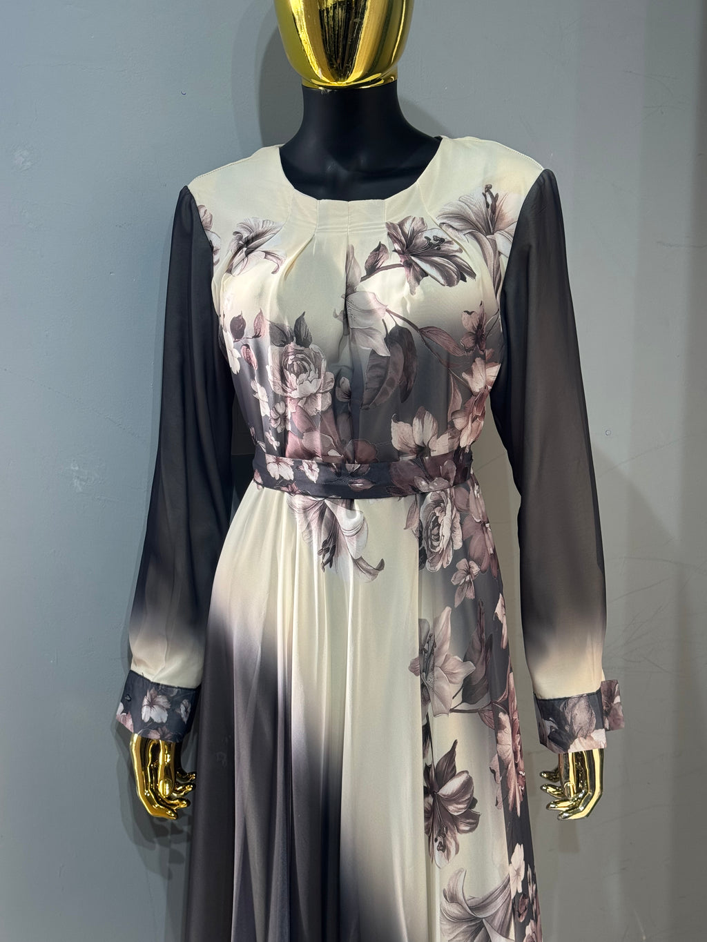 Lams Al Khayal Belted Chiffon Dress