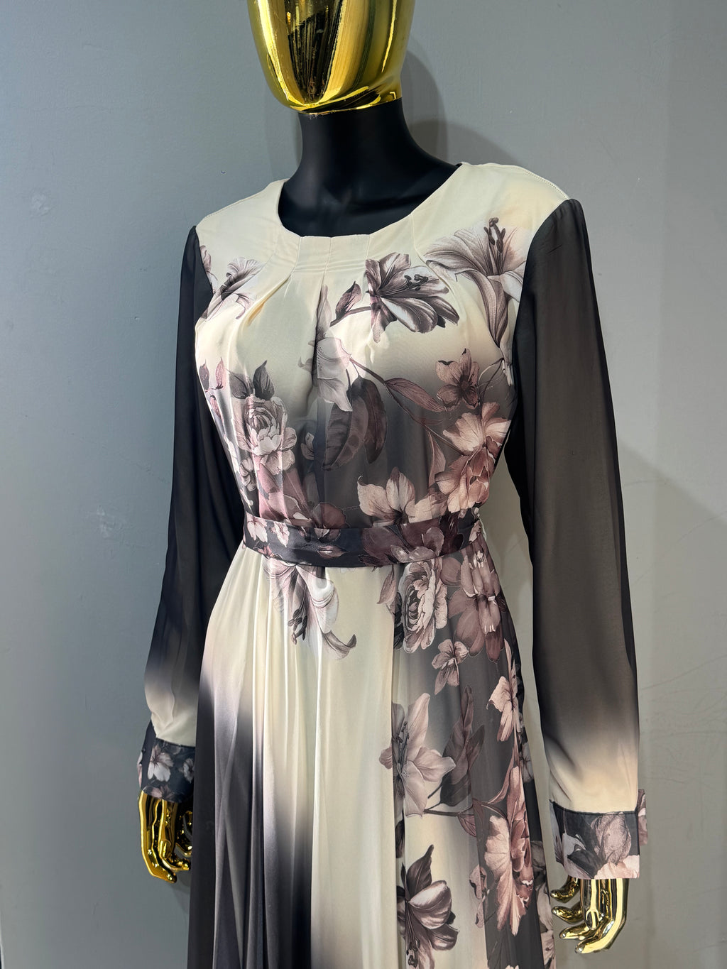 Lams Al Khayal Belted Chiffon Dress