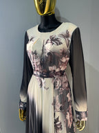 Lams Al Khayal Belted Chiffon Dress