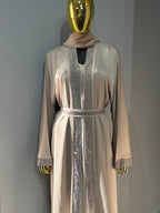 Duha Al Fajr Crystal-Embellished Belted Abaya
