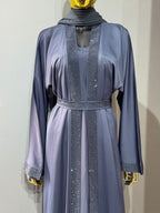 Duha Al Fajr Crystal-Embellished Belted Abaya