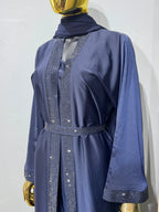 Duha Al Fajr Crystal-Embellished Belted Abaya