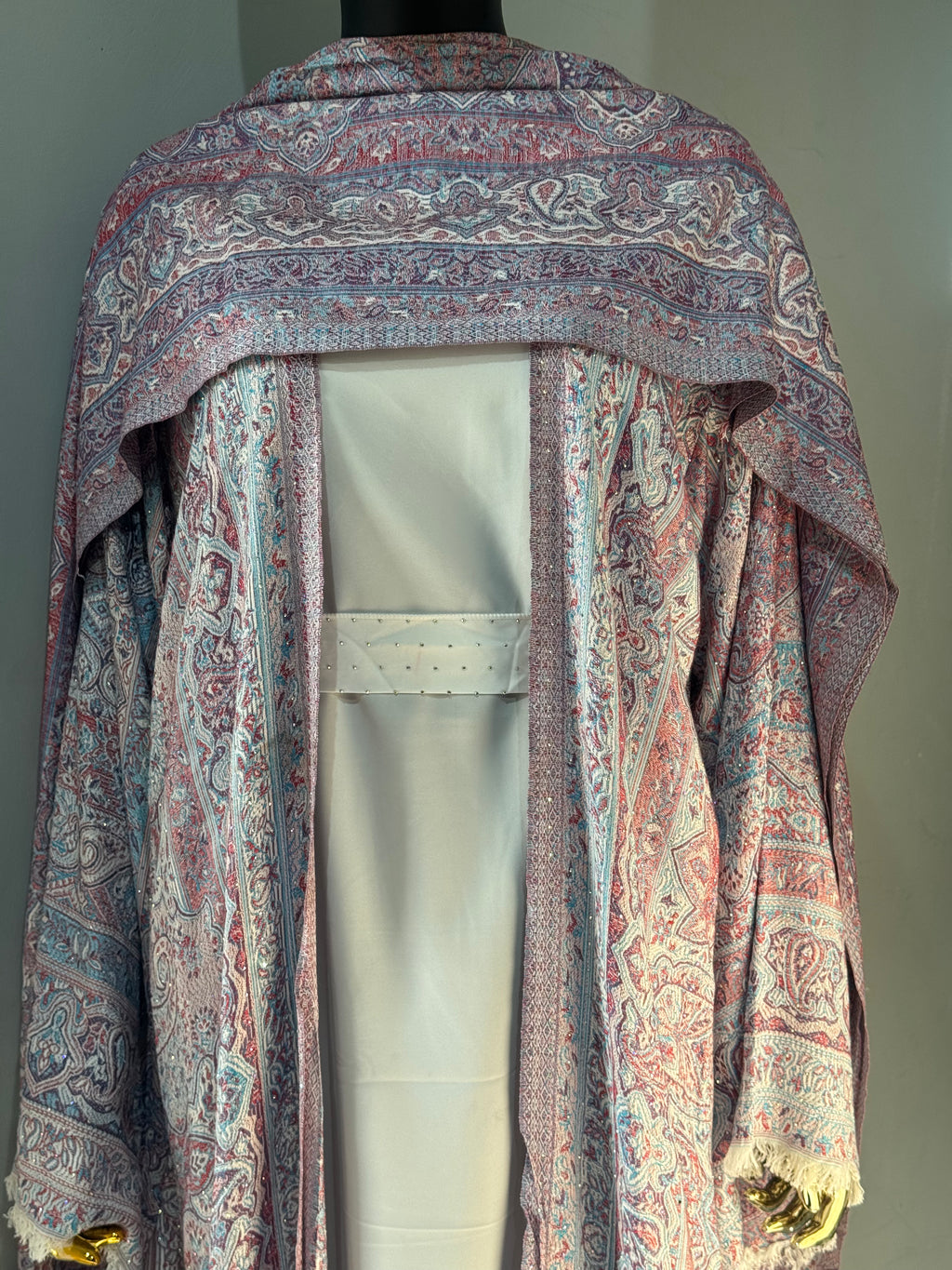 Ornamental Veil Pashmina(white inner)