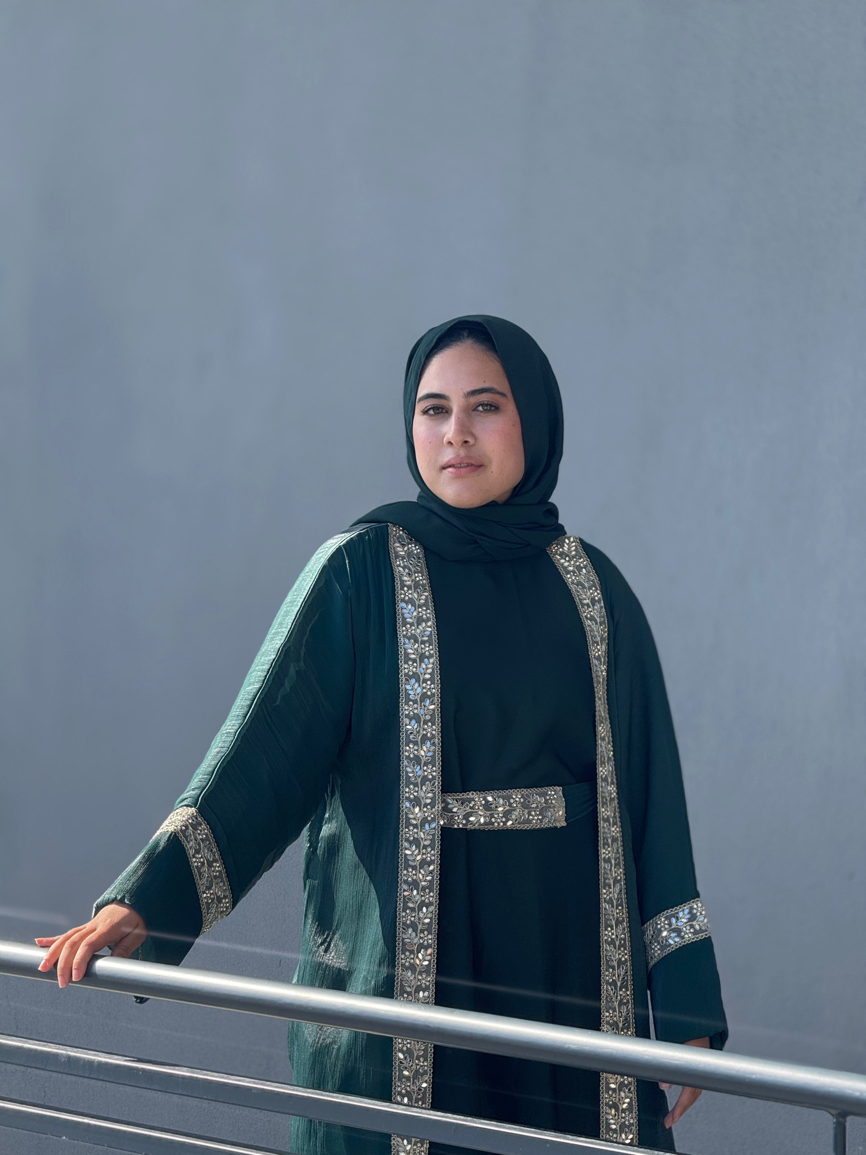 Samt Al Sultana Panel Open Abaya