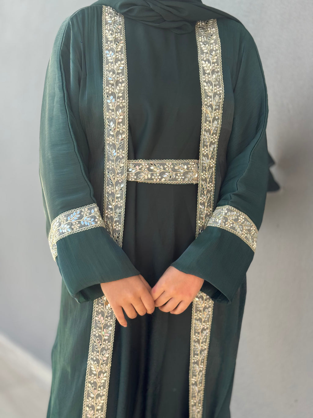 Samt Al Sultana Panel Open Abaya
