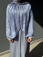 Layl Al Nujūm Pearl-Studded Sleeve Abaya