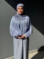 Layl Al Nujūm Pearl-Studded Sleeve Abaya