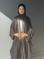 Layla Al Yasmine Floral Embroidered Open Abaya