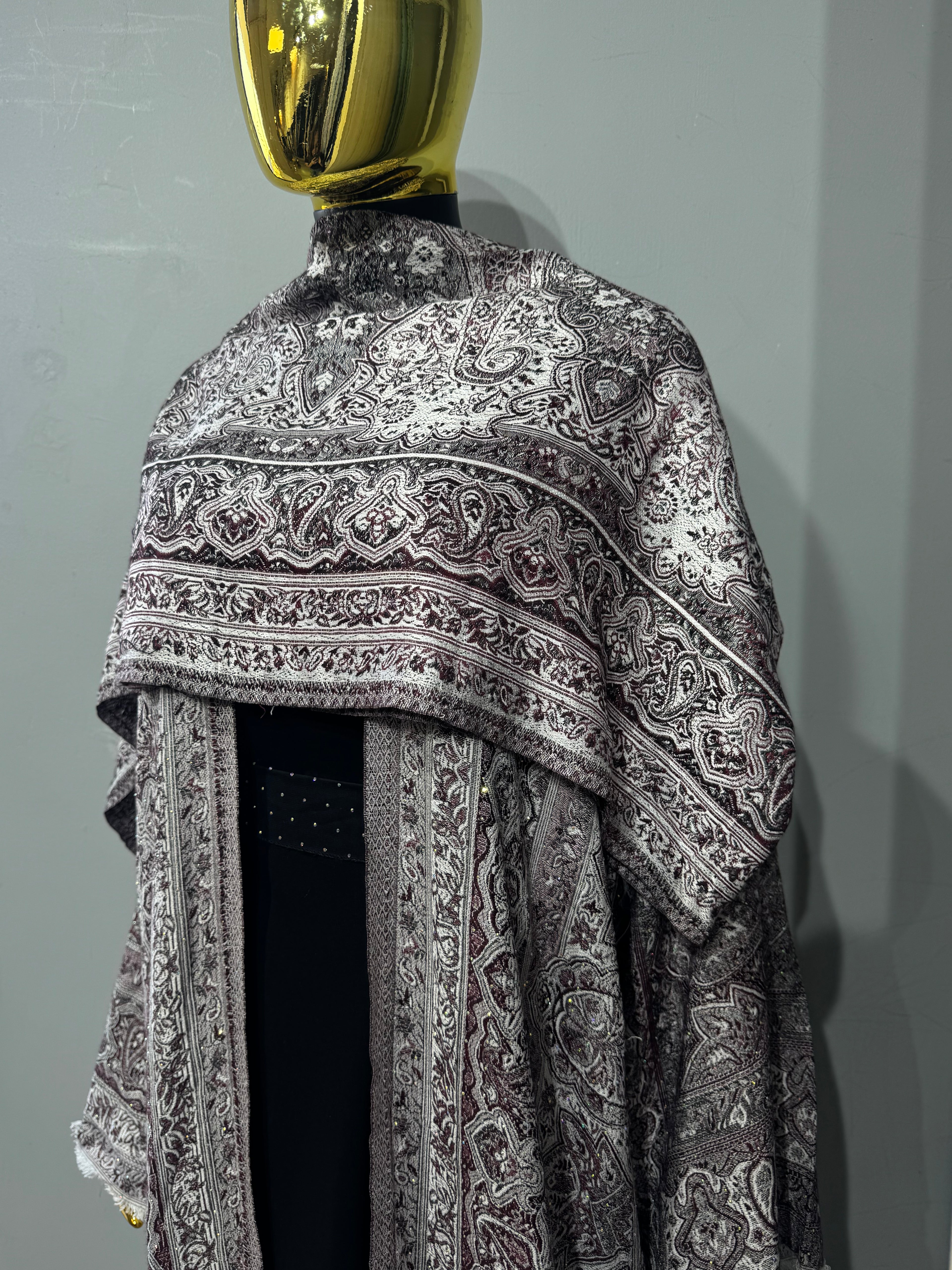 Imperial Motif Pashmina(black inner)