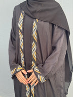Gold Braid Linen Throw