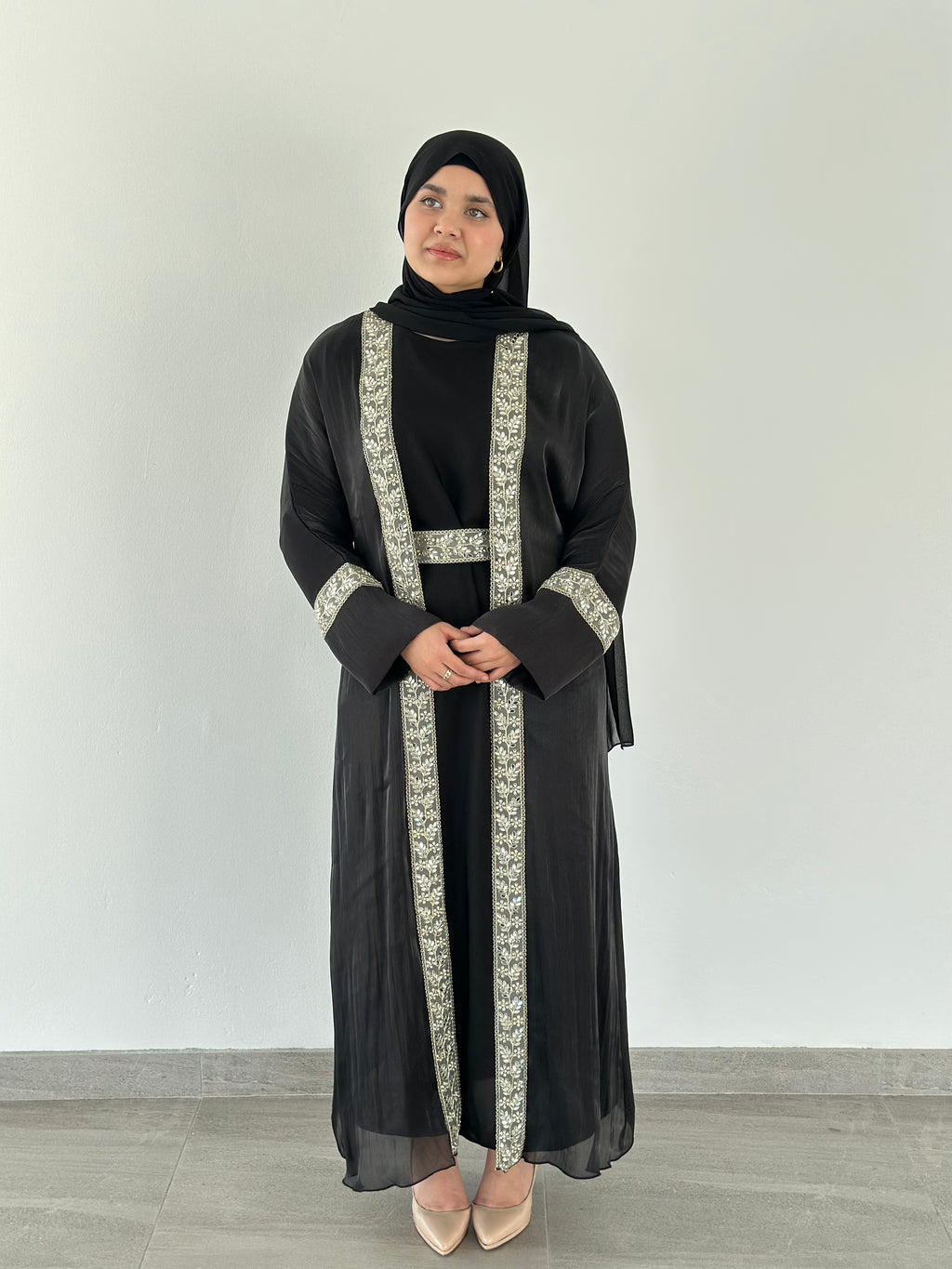 Samt Al Sultana Panel Open Abaya