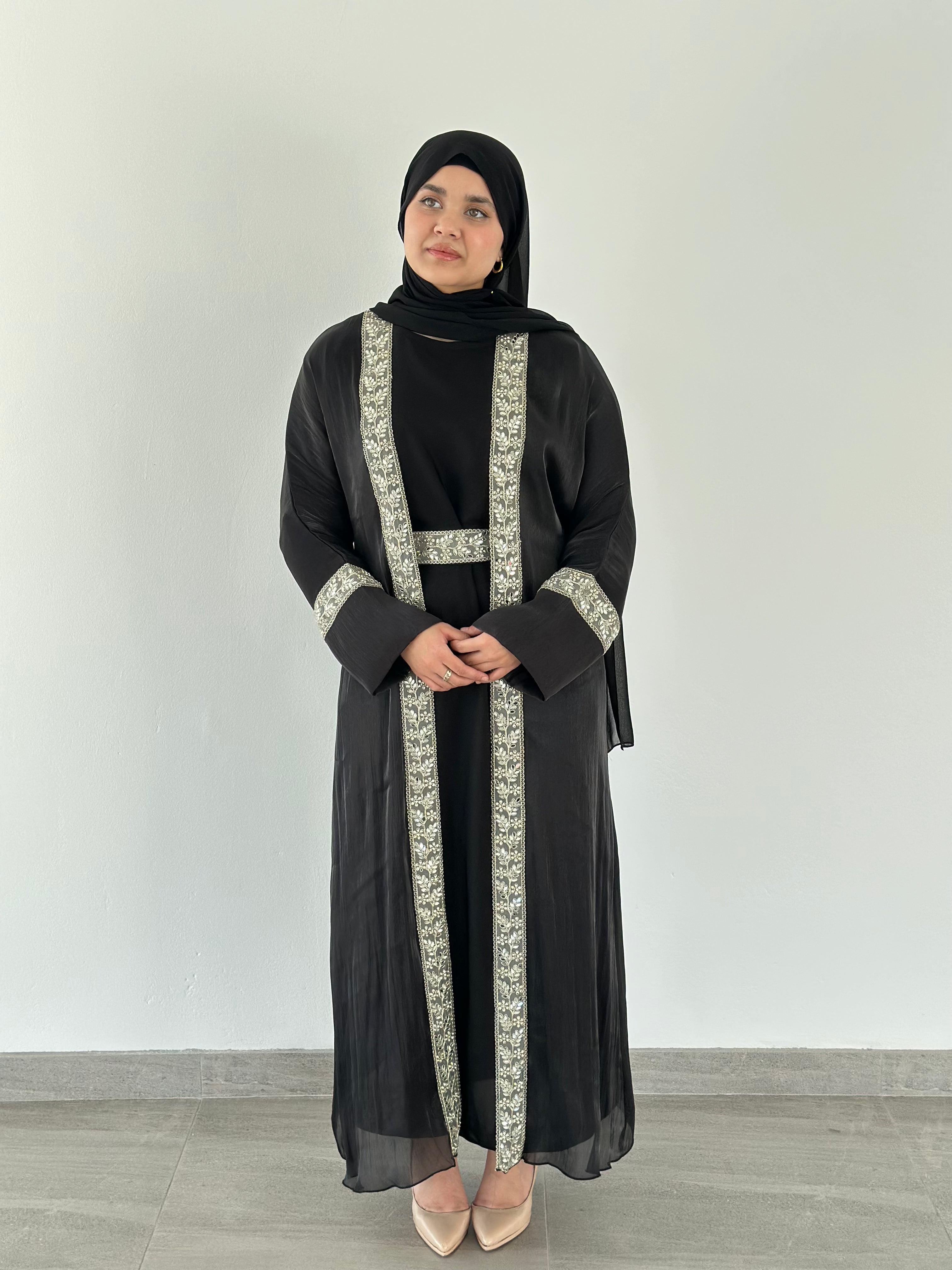 Samt Al Sultana Panel Open Abaya