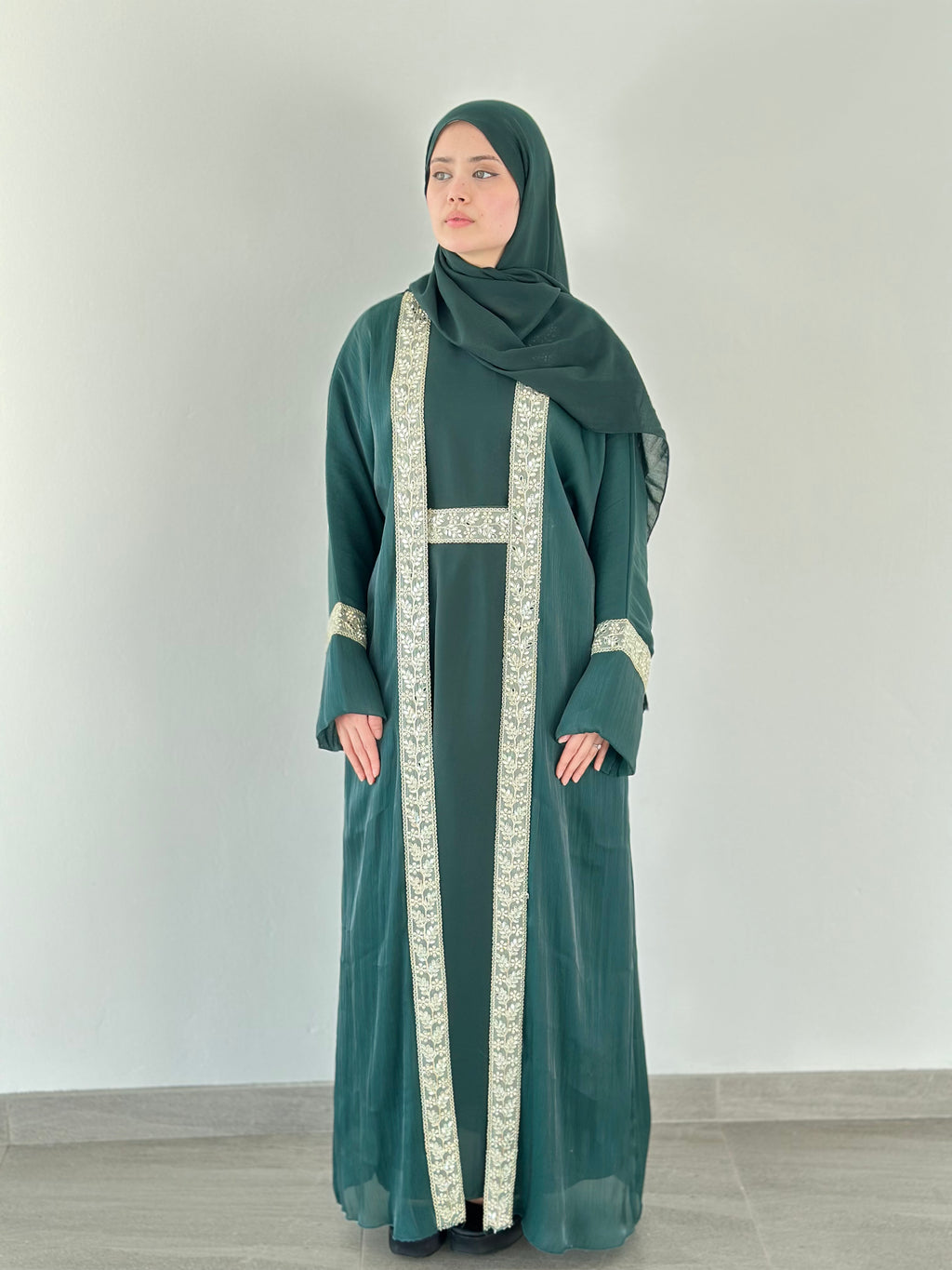 Samt Al Sultana Panel Open Abaya