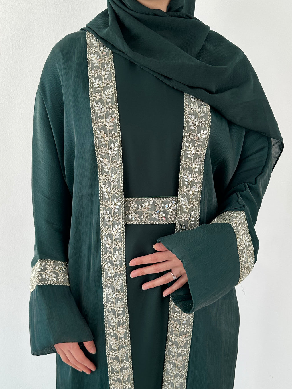 Samt Al Sultana Panel Open Abaya