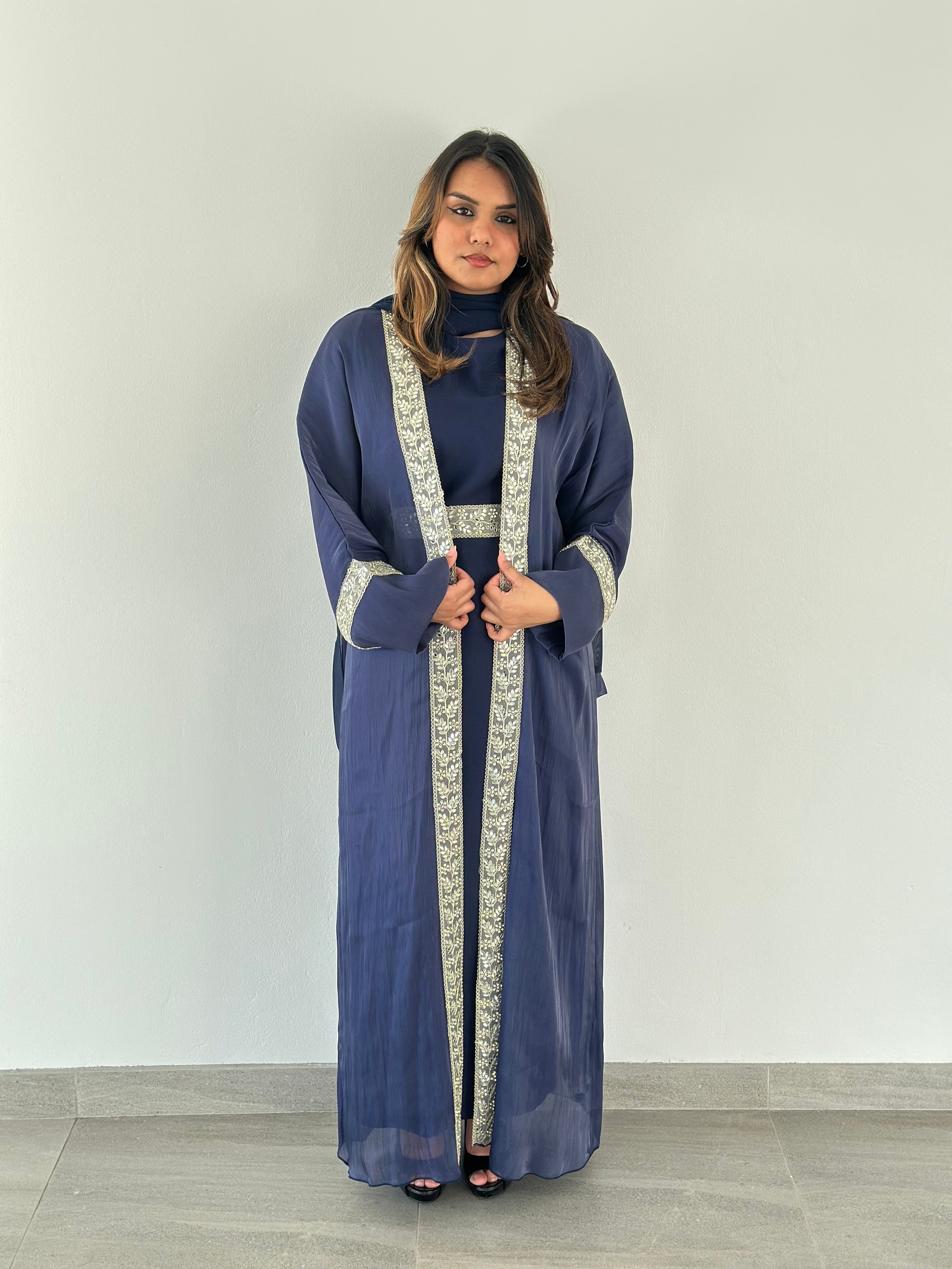 Samt Al Sultana Panel Open Abaya