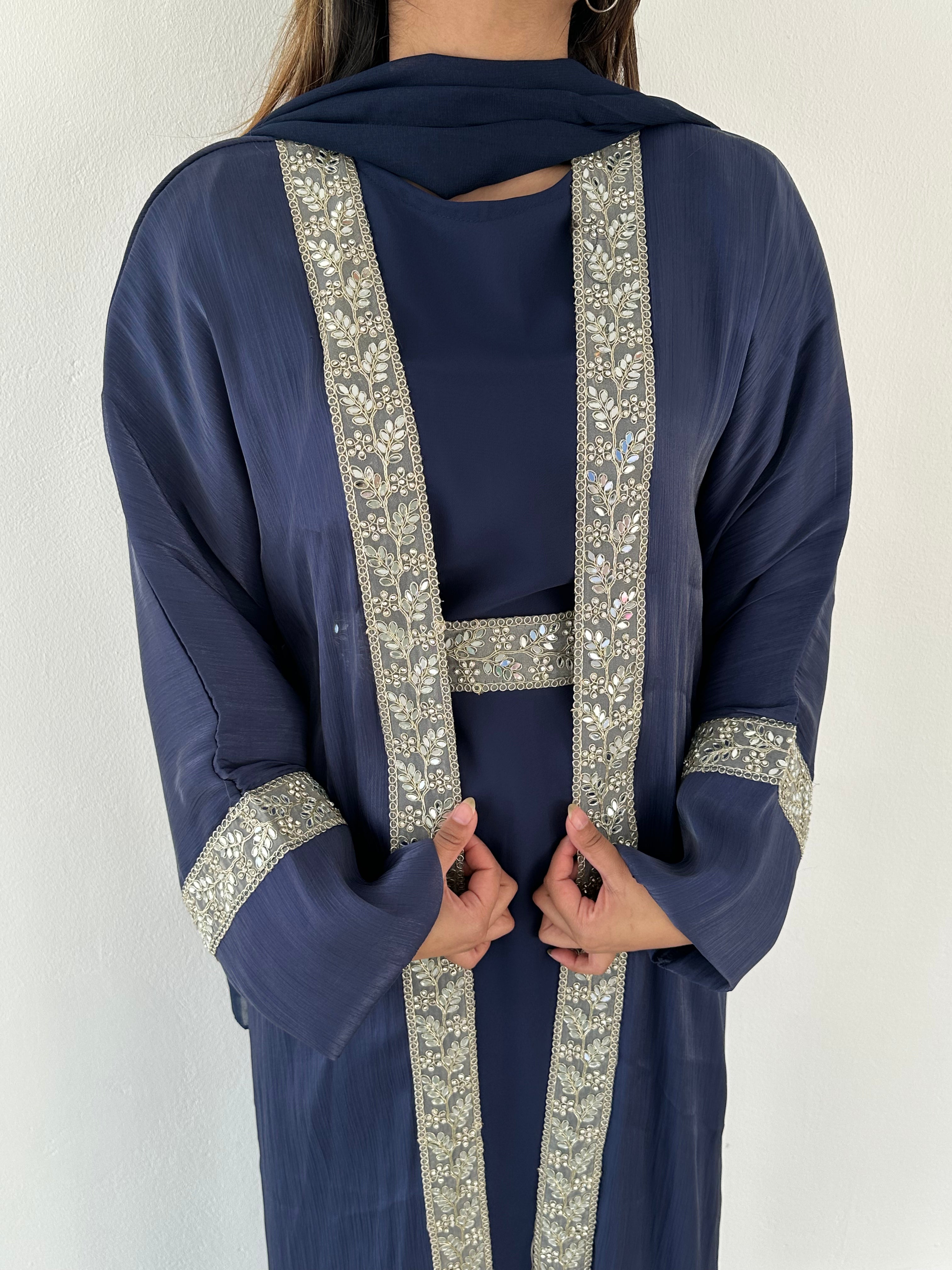 Samt Al Sultana Panel Open Abaya