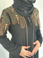Ottoman Shoulder Embroidered Abaya