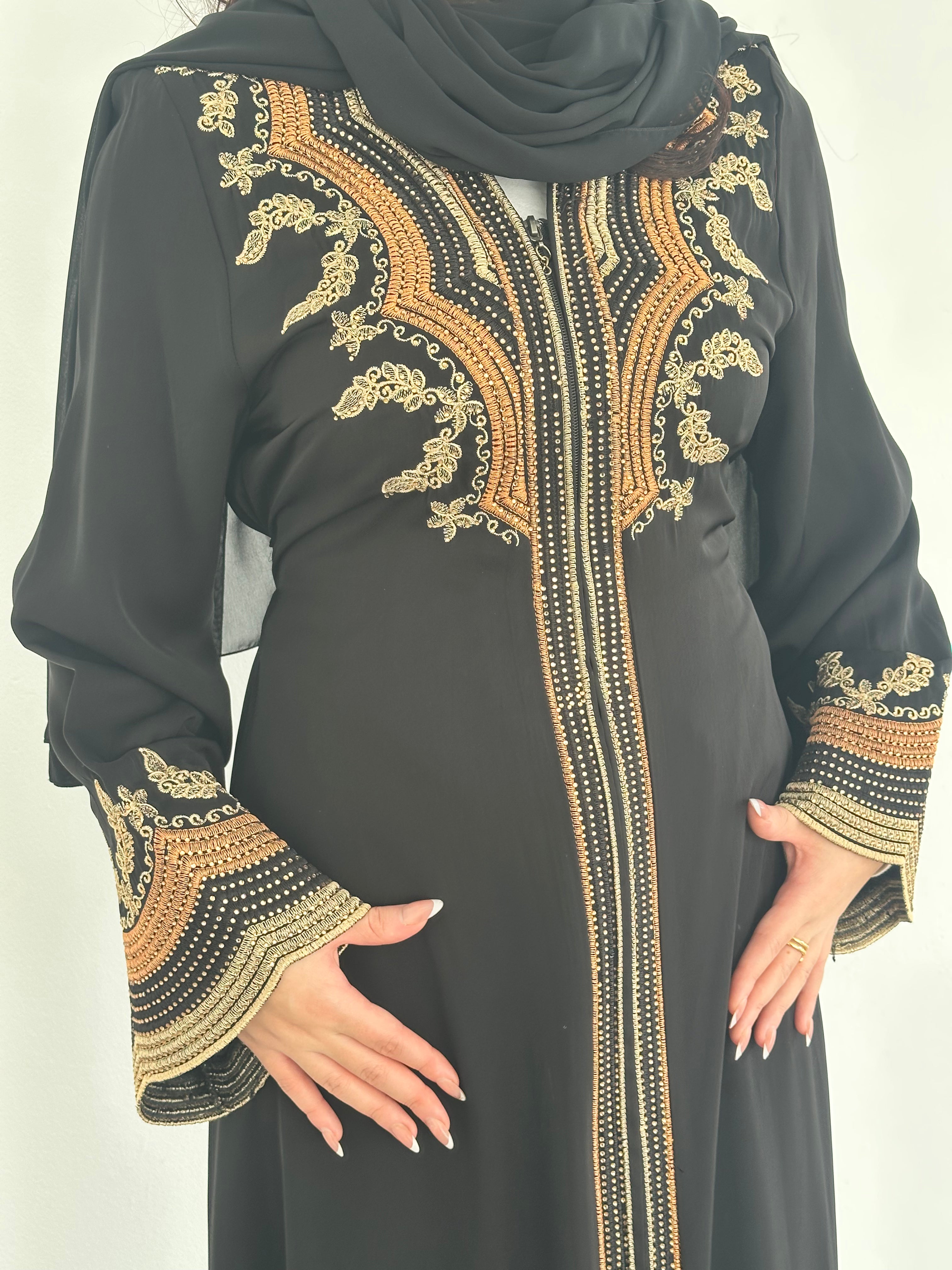 Safiya Embroidered Royal Abaya