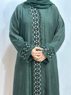 Naseem Al Bahar Geometric Trim Open Abaya