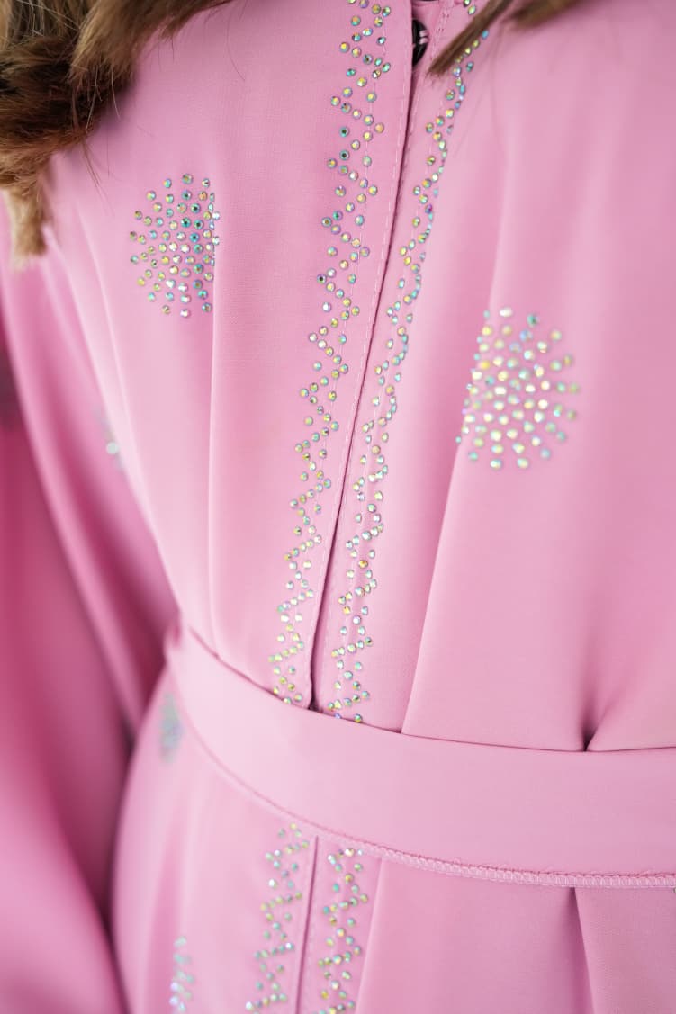 The Pink Crystal Confetti Abaya