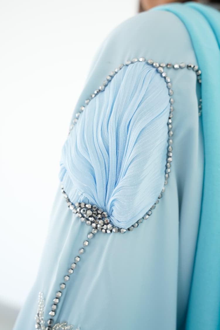 The Sky Blue Petal Abaya