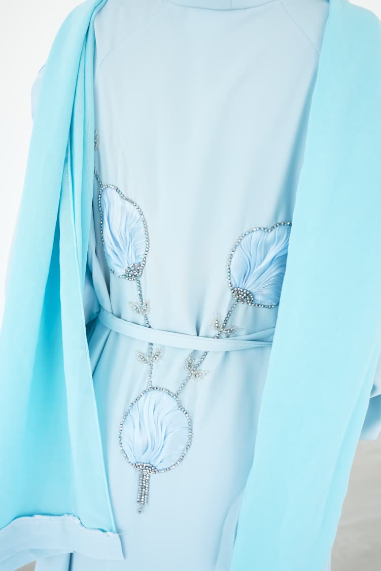 The Sky Blue Petal Abaya