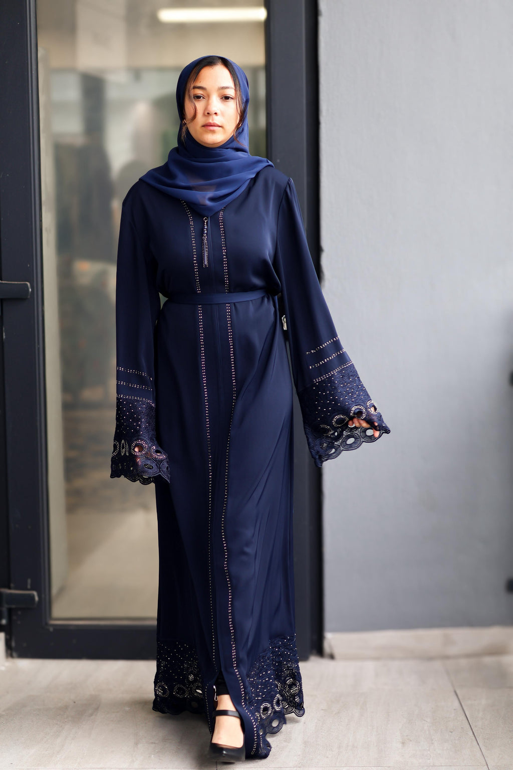 The Royal Navy and Black Cutwork Abaya