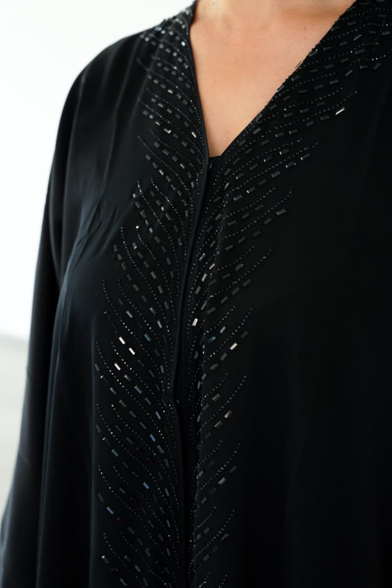 The Midnight Metallic Panel Abaya