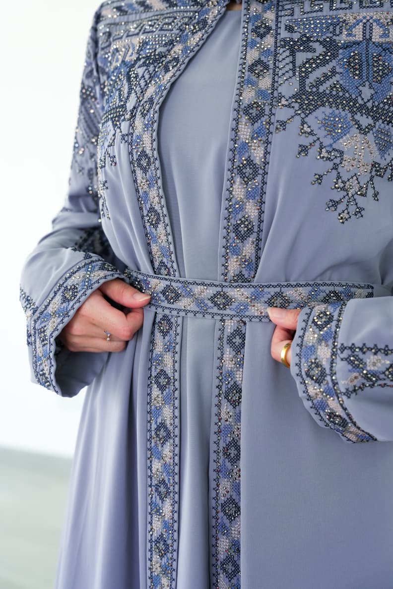 The Anatolian Olive And Blue Abaya