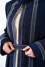The Navy Sapphire Linear Abaya