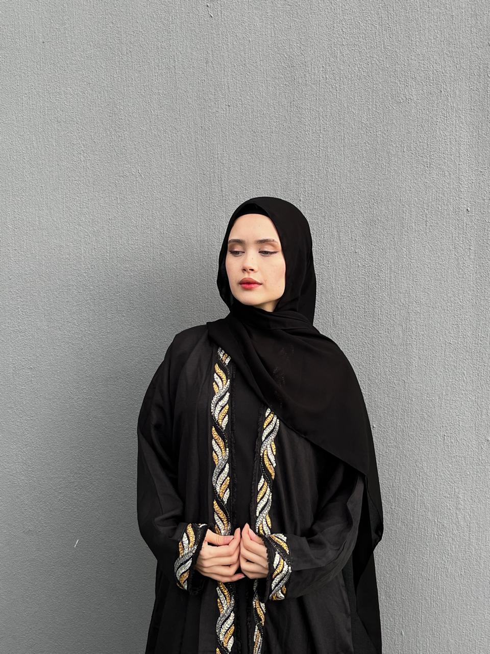 Gold Braid Linen Throw