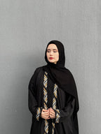 Gold Braid Linen Throw