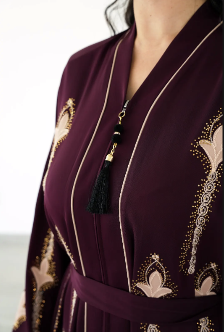 The Majestic Plum Blossom Abaya