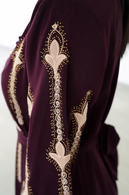 The Majestic Plum Blossom Abaya