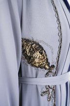 The Sapphire And Teal Leaf Scroll Abaya
