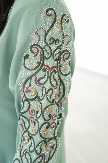 The Mint Botanical Hooded Abaya
