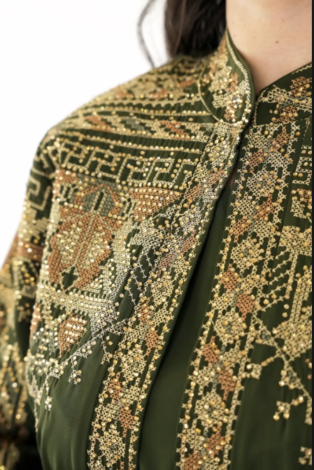 The Anatolian Olive And Blue Abaya
