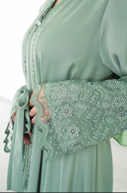 The Bosphorus Slate Lace Abaya