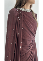 The "Luminous Aura" Crystal Cape Gown